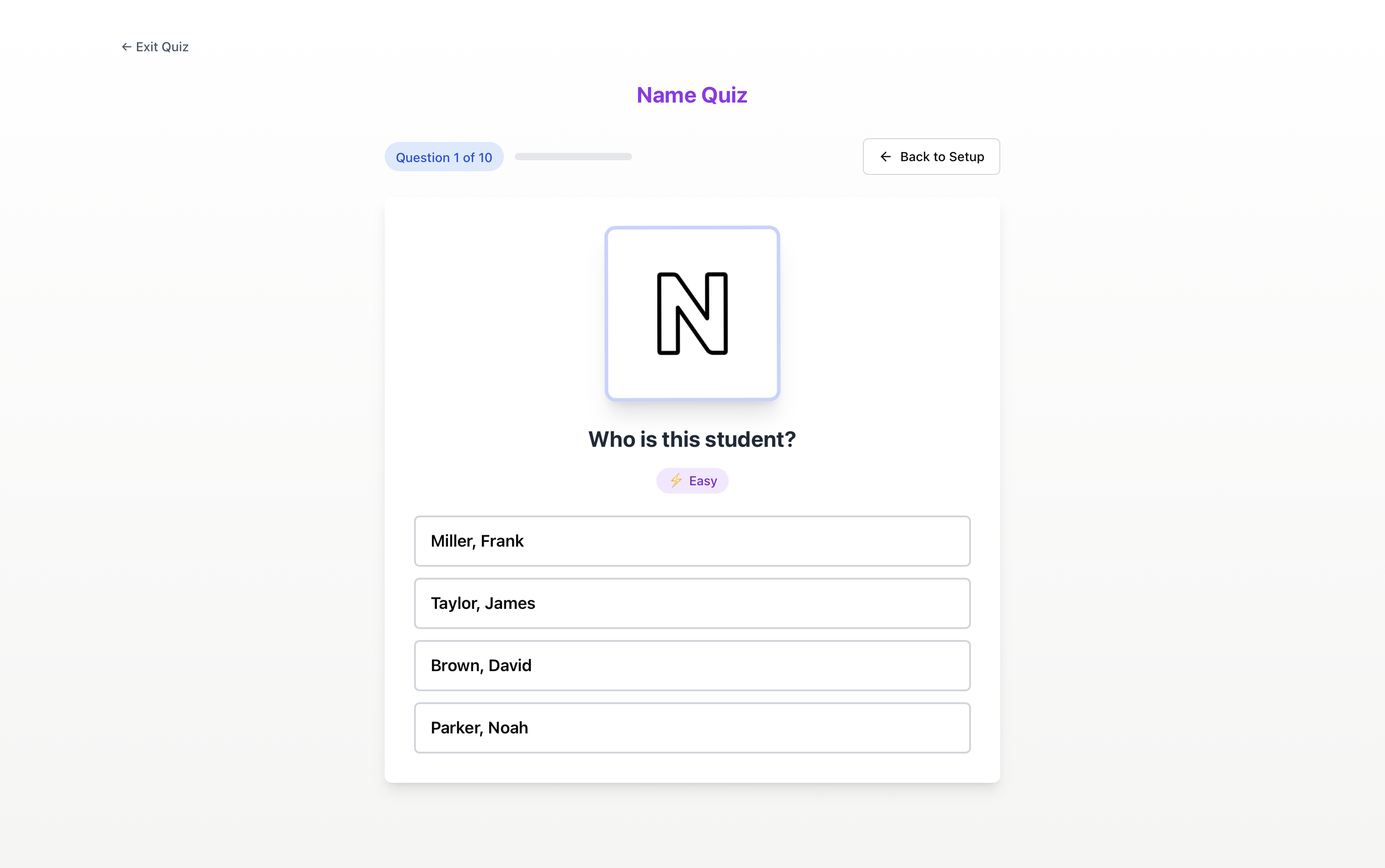 Quiz Interface